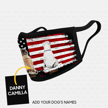 Personalized Dog Gift Idea - Brown Dog And White Dog Sit Together For Dog Lovers - Cloth Mask